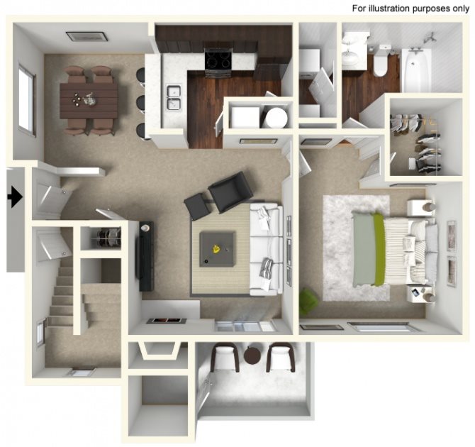 1 Bed | 1 Bath Floor Plan 1